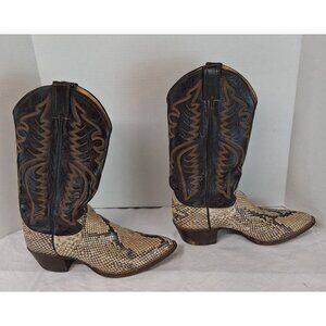 Justin Men's Size 7B Snakeskin Leather Cowboy Boots VTG 80s Made in USA 8621 GUC